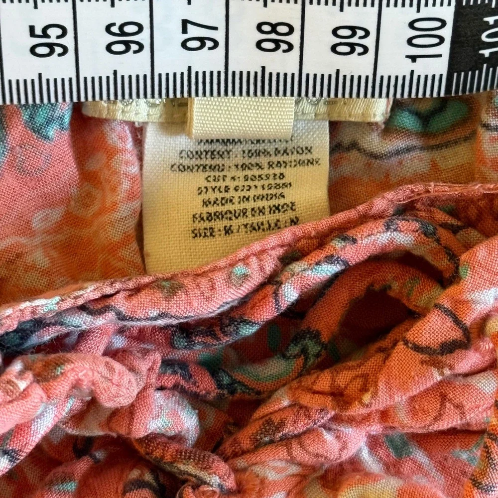 Billabong Designers Closet Pink Paisley Wide Leg Flare Pants Womens Medium - Picture 7 of 9